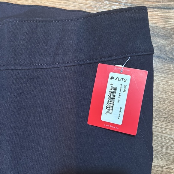 SPANX POLISHED ANKLE SLIM PANTS WOMEN NAVY Sz XL TALL NEW - Picture 8 of 10